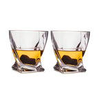 Verres à whisky - Twisted (lot de 2) avec 2 pierres de glace (pierres de refroidissement)