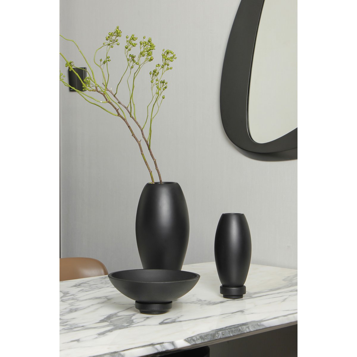 Vase en nano-ciment moderne, design innovant. RUD30BK