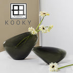 Vase en verre de luxe allongé au design organique innovant, KOOKY13GR