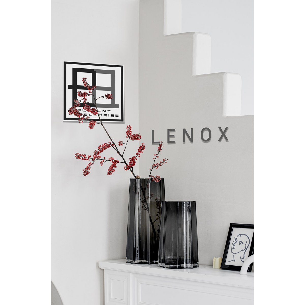 Art de la Table Vase haut de luxe moderne-classique, design belge élégant, LENOX 40 Gris Zistyhome art de la table