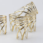 Tasses à thé spirale dorée - lot de 6