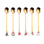 Cuillères dorées Noël - lot de 6