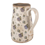 La décoration peut être de 21x15x23 cm cruche florale en céramique bleu beige