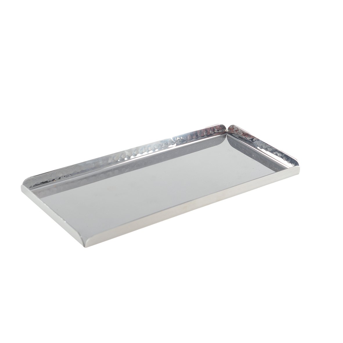 Plateau rectangulaire martelé effet miroir 25.5x11.5x1.25cm