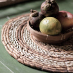 Set de table (Ensemble de 4 ou 6) MATARAM | Set de table rond Boho en fibre de bananier et jonc de mer 38 cm