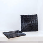 Set de table en jonc de mer noir (lot de 2, 4 ou 6) 36 cm | Set de table carré rectangulaire VARNA (noir)