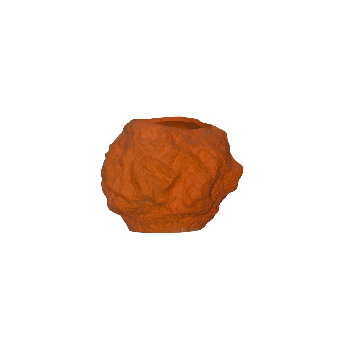 Ceramic vase with a rockery look, in trendy orange CHU20OR