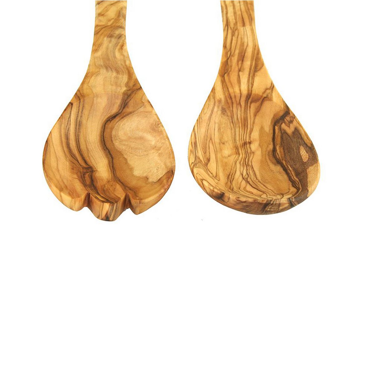 Couverts à salade PETIT en bois d'olivier, environ 21 cm