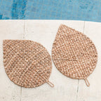 Set de table en forme de feuille (Lot de 2, 4 ou 6) 48 cm | Set de table bohème DITU en jacinthe d'eau