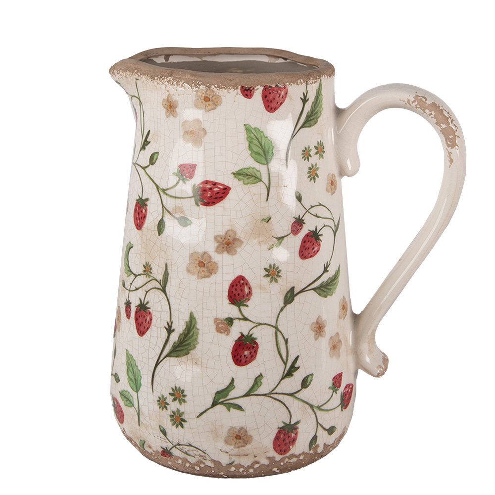 La décoration peut être de 21x15x23 cm cruche de fraise en céramique rouge beige