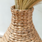Vase Boho tressé DAYANA naturel en Jacinthe d'Eau