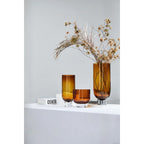 Art de la Table Vase cylindrique de luxe moderne sur base solide, design sobre, couleur ambre, OMA28AM Zistyhome art de la table