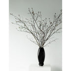 Vase moderne, design innovant, verre haut de gamme noir. RUD30