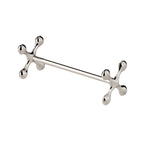 EDZARD Lot de 6 porte-couteaux repose-couteaux croix, noble argenté, protégé contre la ternissure, longueur 7 cm