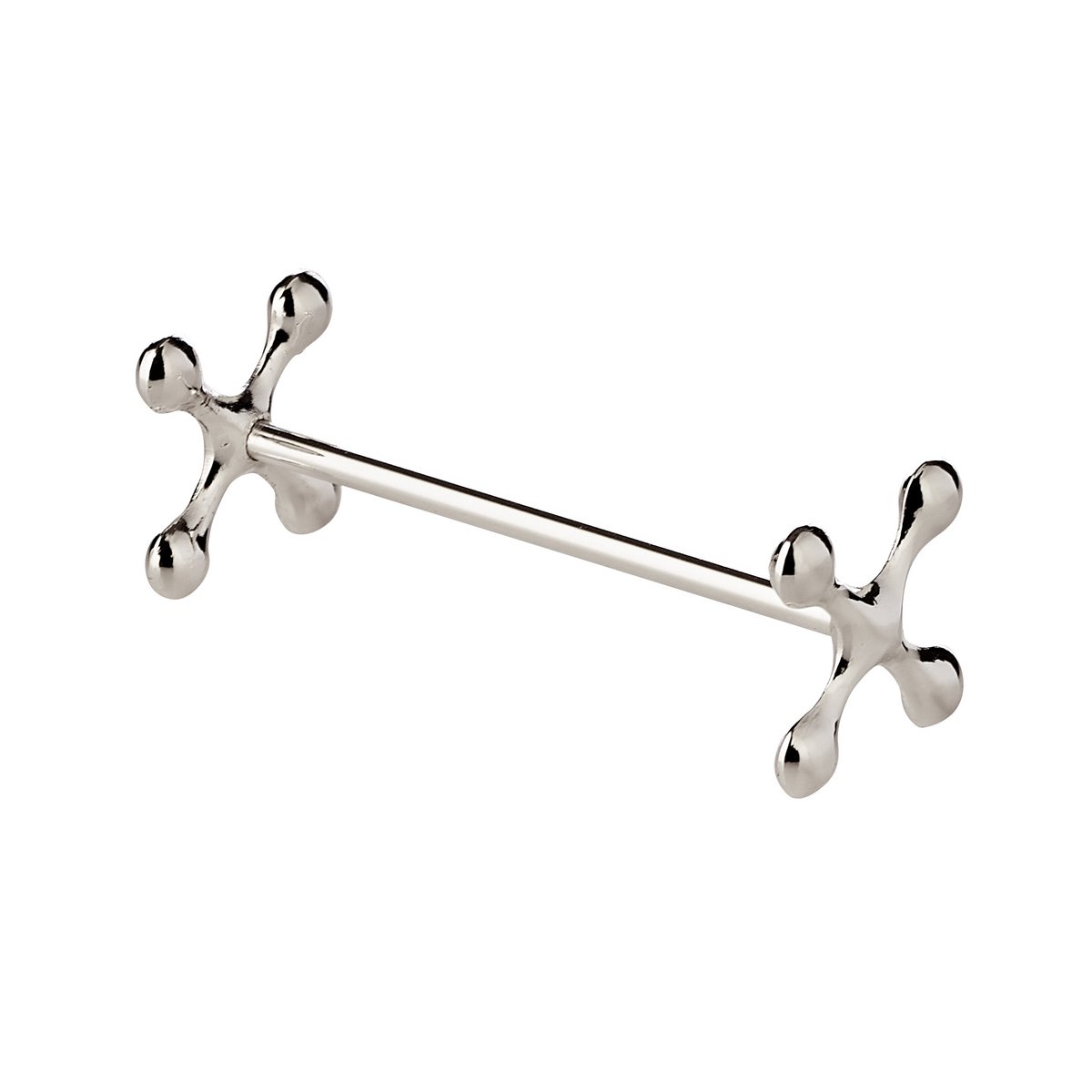 EDZARD Lot de 6 porte-couteaux repose-couteaux croix, noble argenté, protégé contre la ternissure, longueur 7 cm