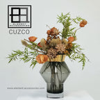Vase rond angulaire jaggy avec de l'or peint sur la partie supérieure, série : CUZCO
