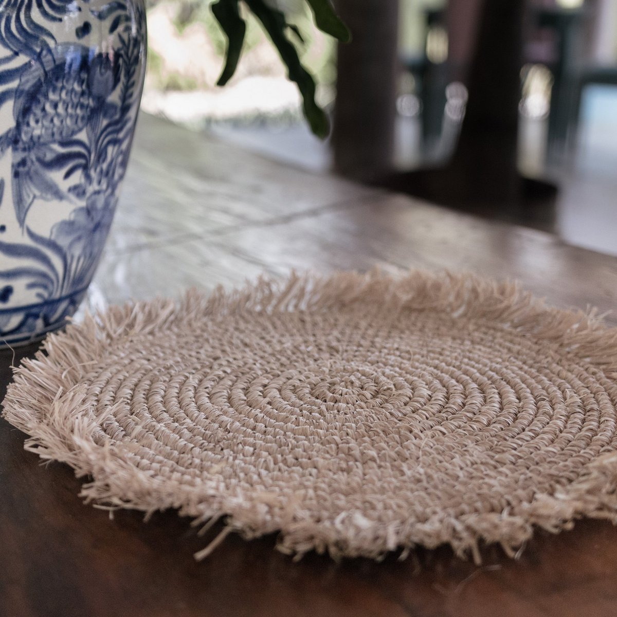 Set de table (Ensemble de 2,4 ou 6) AMBON | Set de table en raphia | 45 cm de diamètre