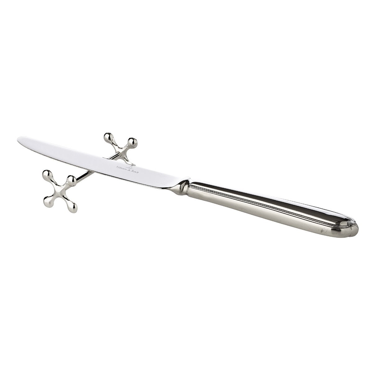 EDZARD Lot de 6 porte-couteaux repose-couteaux croix, noble argenté, protégé contre la ternissure, longueur 7 cm