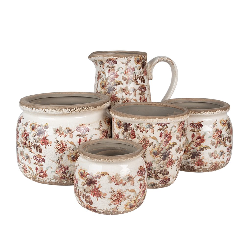 La décoration peut être 21x15x23 cm Puche florale en céramique rose beige
