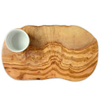 Planche à hamburger RUSTIC avec bol en porcelaine, environ 30 - 34 cm