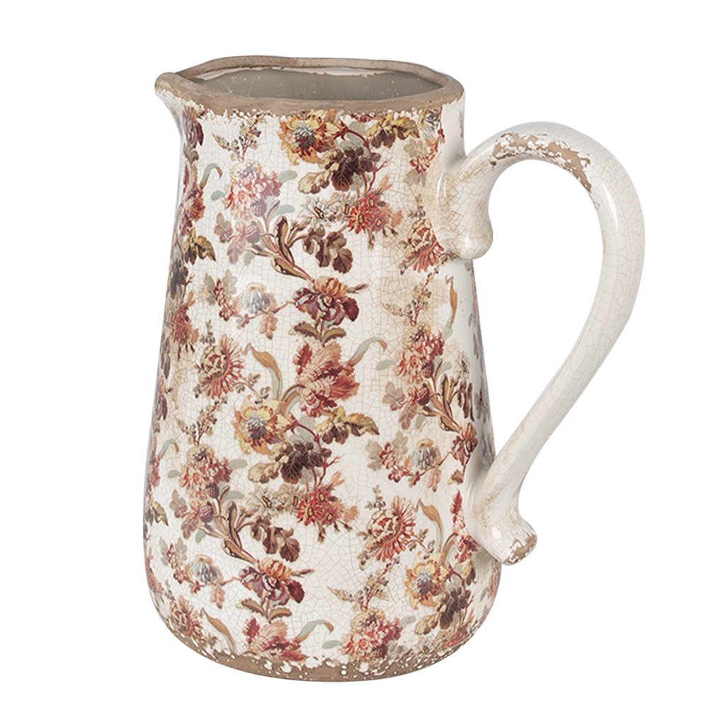 La décoration peut être 21x15x23 cm Puche florale en céramique rose beige