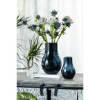 Vase élégant et moderne le plus vendu en verre de qualité bleu profond, DAVOS10