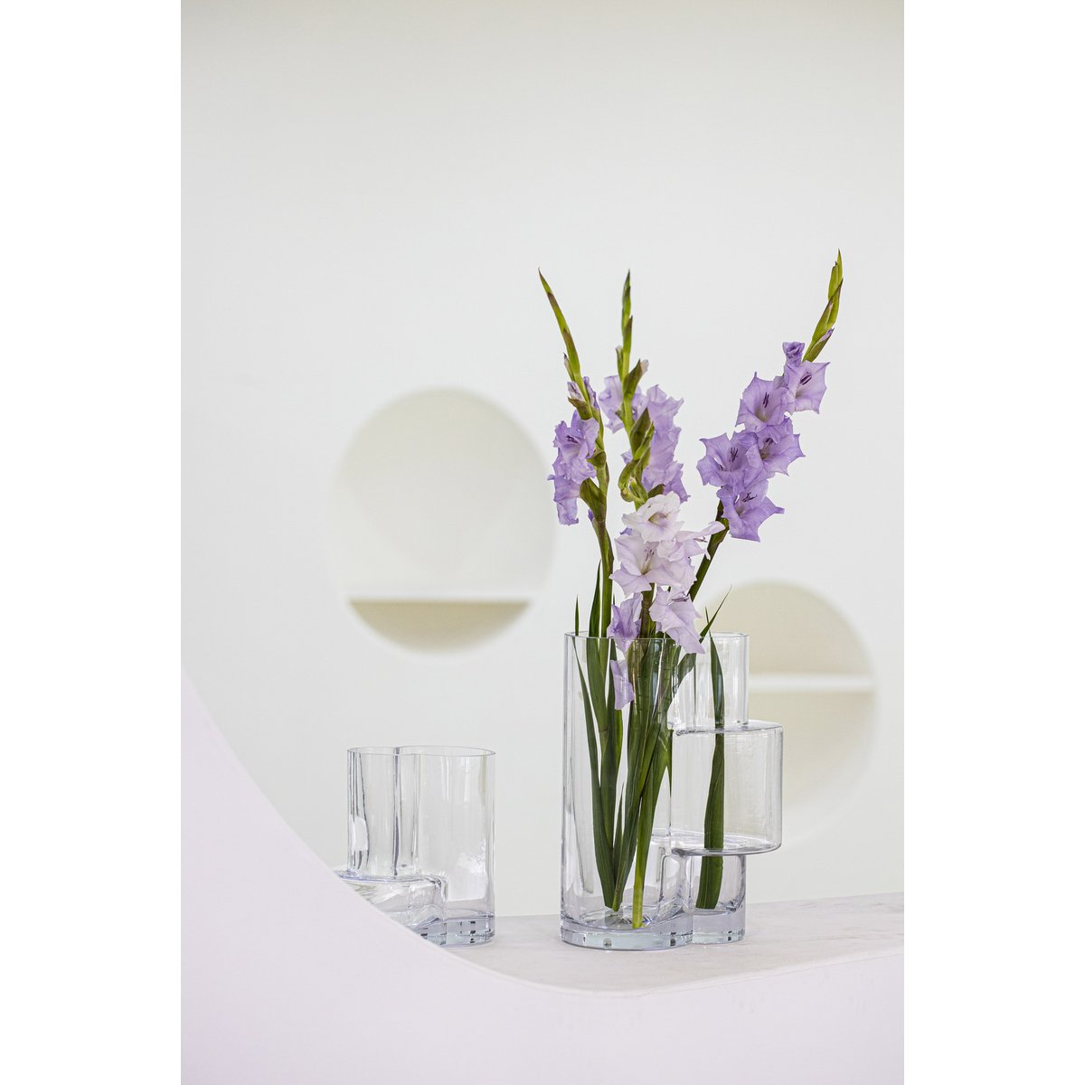 Art de la Table Vase moderne de style constructiviste, design haut de gamme, verre clair FUSIO 25 Zistyhome art de la table