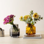 Petit vase au design rétro moderne, couleur gris foncé, TYLER07GR