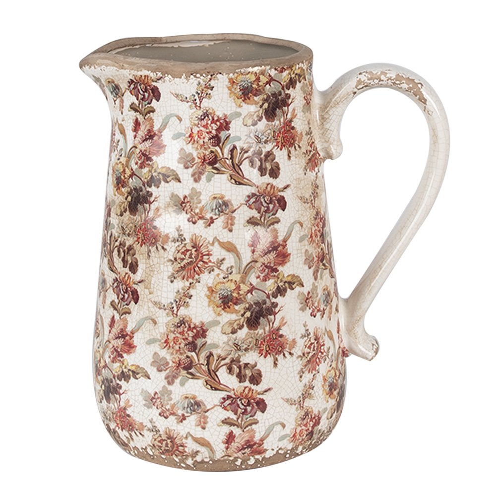 La décoration peut être 21x15x23 cm Puche florale en céramique rose beige