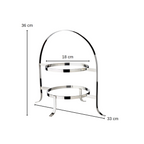 Présentoir à gâteaux Sina (hauteur 33 cm), martelé, pour 2 assiettes Ø 20 à 28 cm, métal argenté lourd