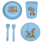 Service de table en bioplastique (PLA) Marius, paquet de 5