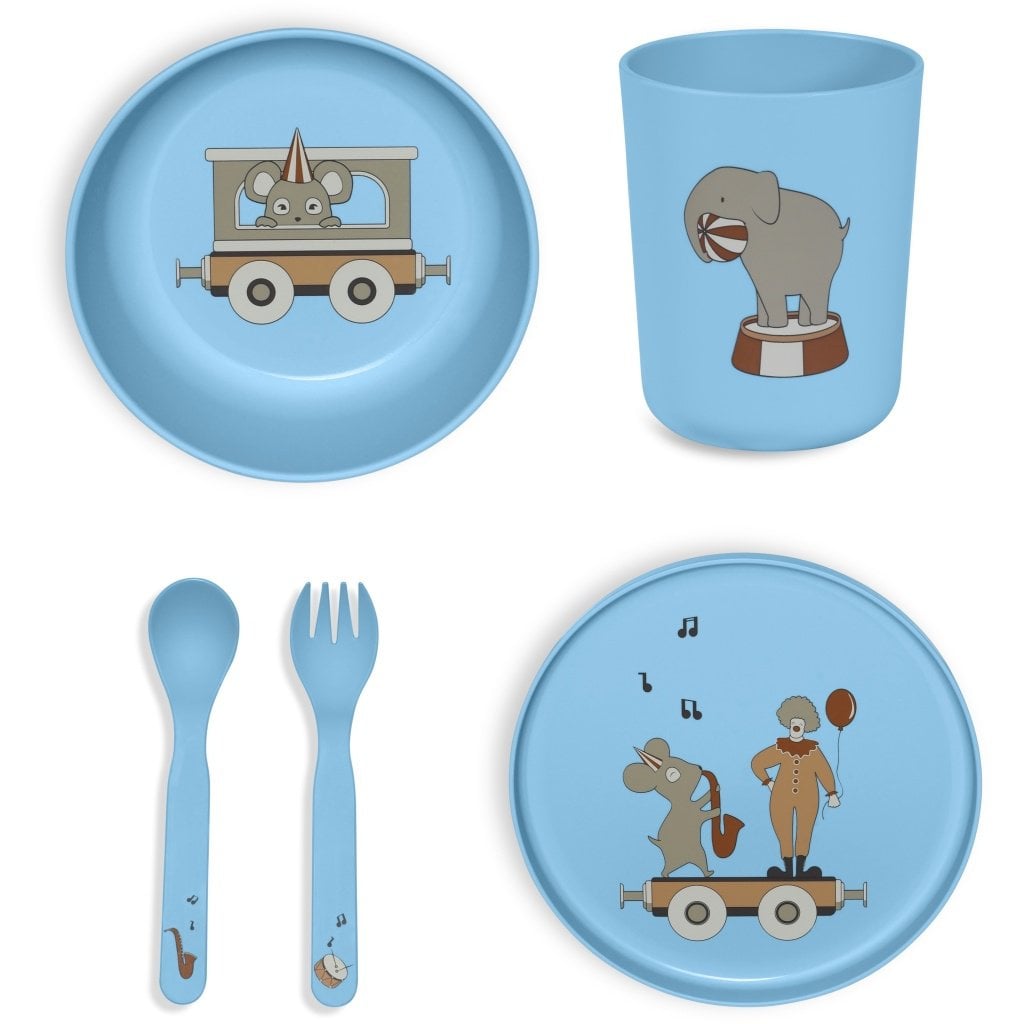 Service de table en bioplastique (PLA) Marius, paquet de 5