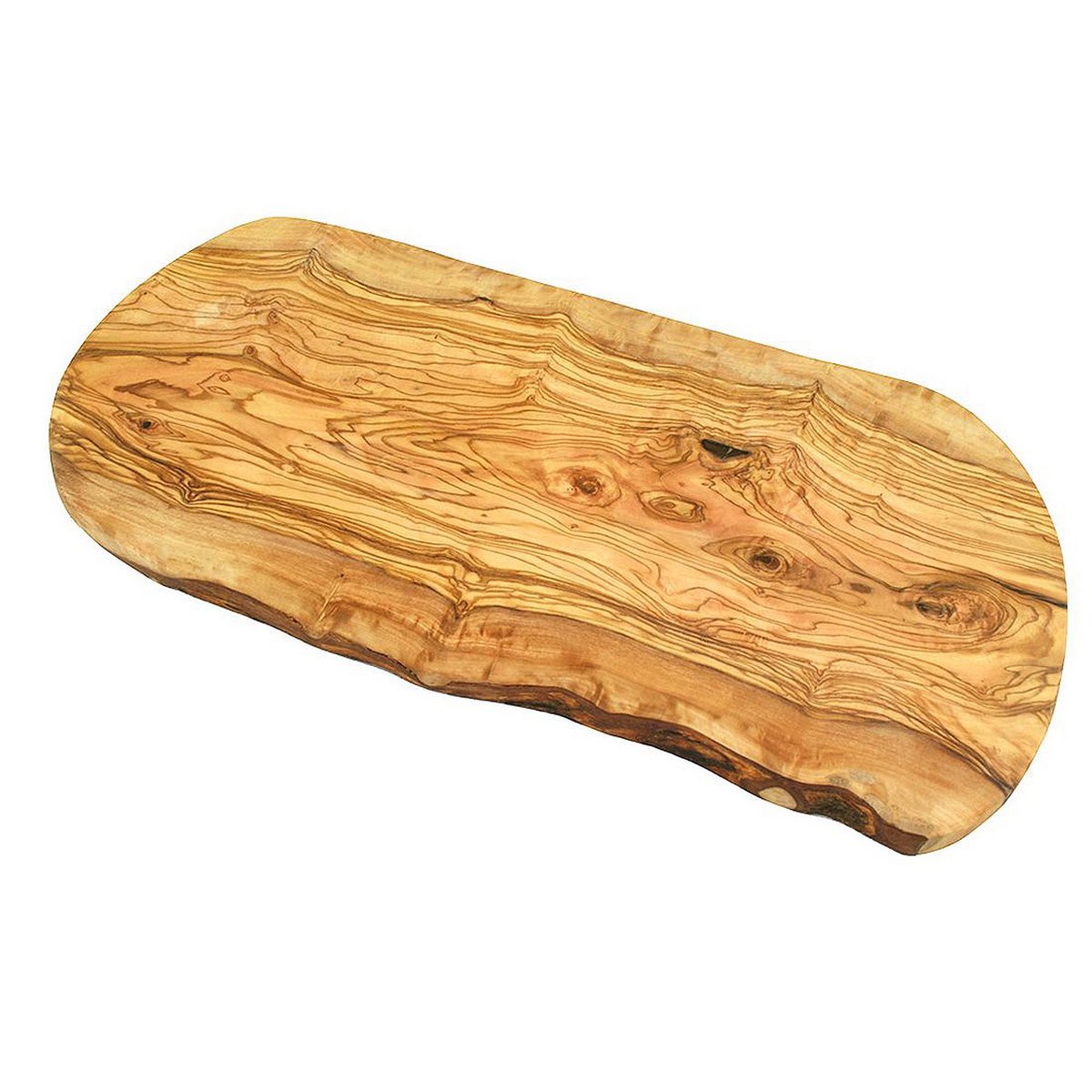 Planche à découper rustique 35-39 cm de long en bois d'olivier