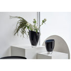 Elegant modern dark blue glass vase, BULED25IB, 9mm luxury glass
