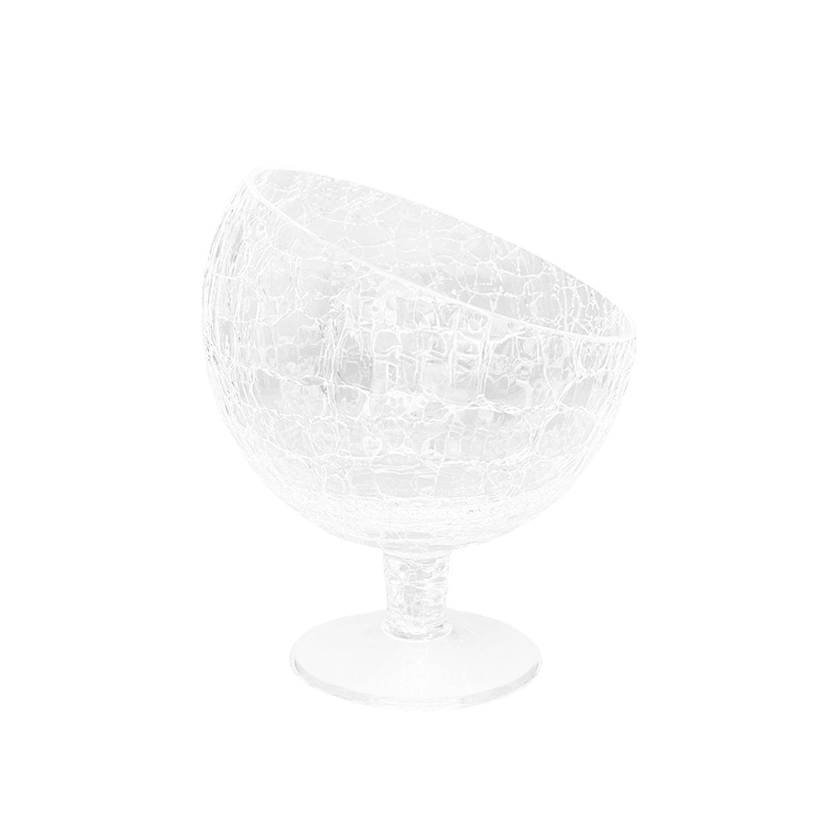 Coupe sur pied en verre effet craquelé 19x19x21cm
